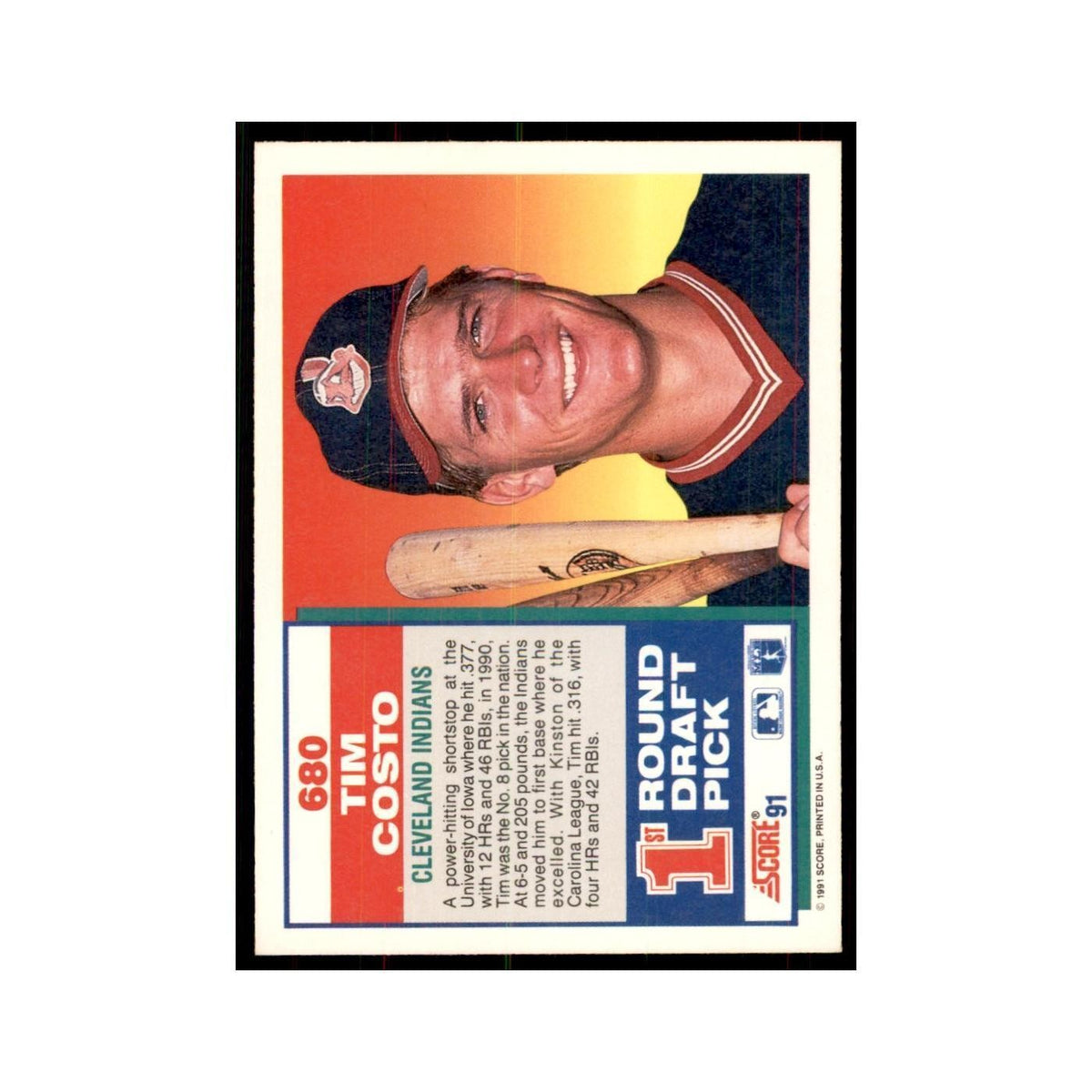 1991 Score Tim Costo Baseball Cards #680