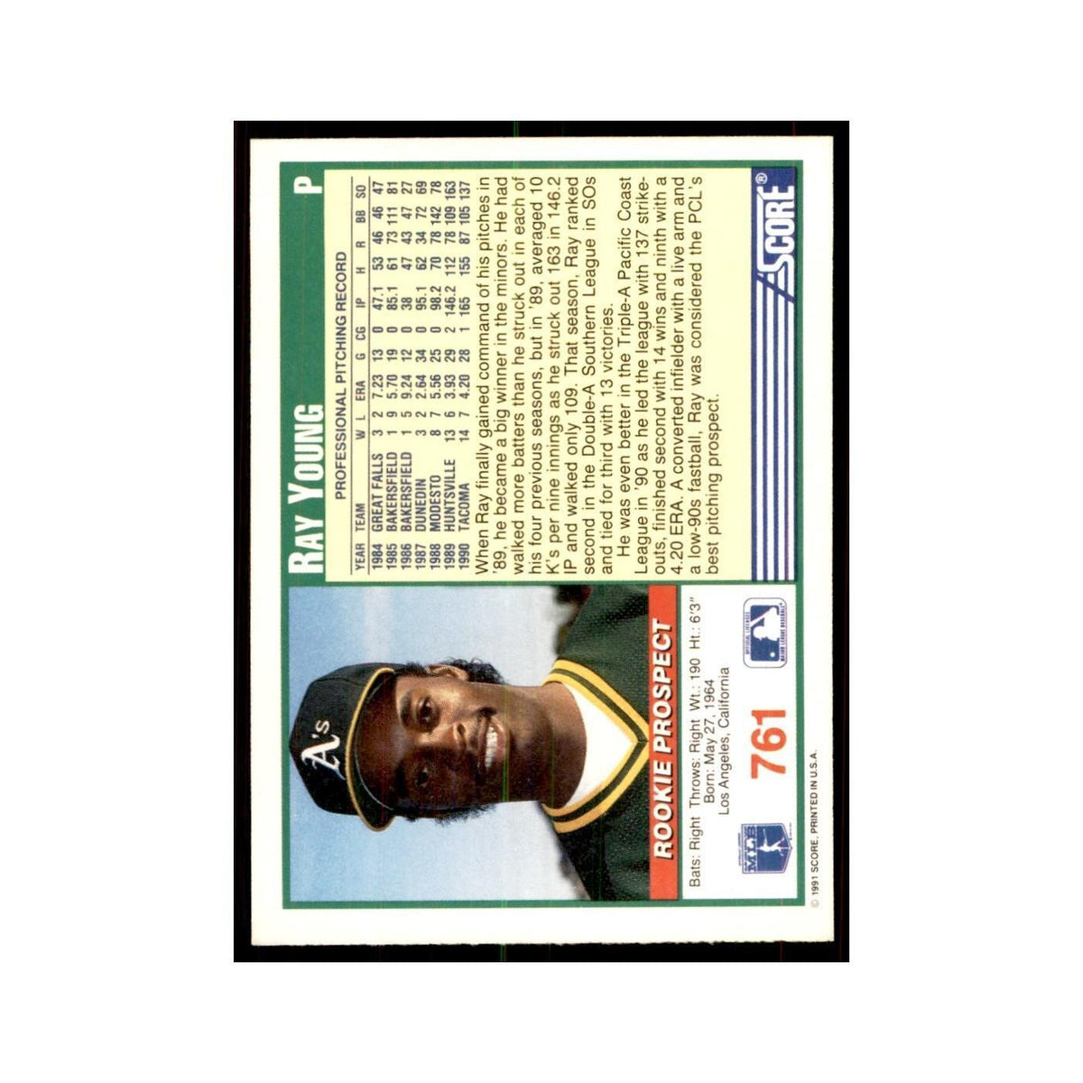 1991 Score Ray Young Baseball Cards #761