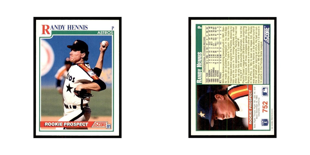 1991 Score Randy Hennis Baseball Cards #752