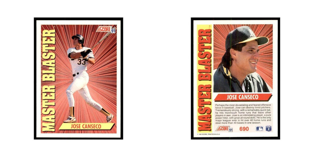 1991 Score Jose Canseco Baseball Cards #690