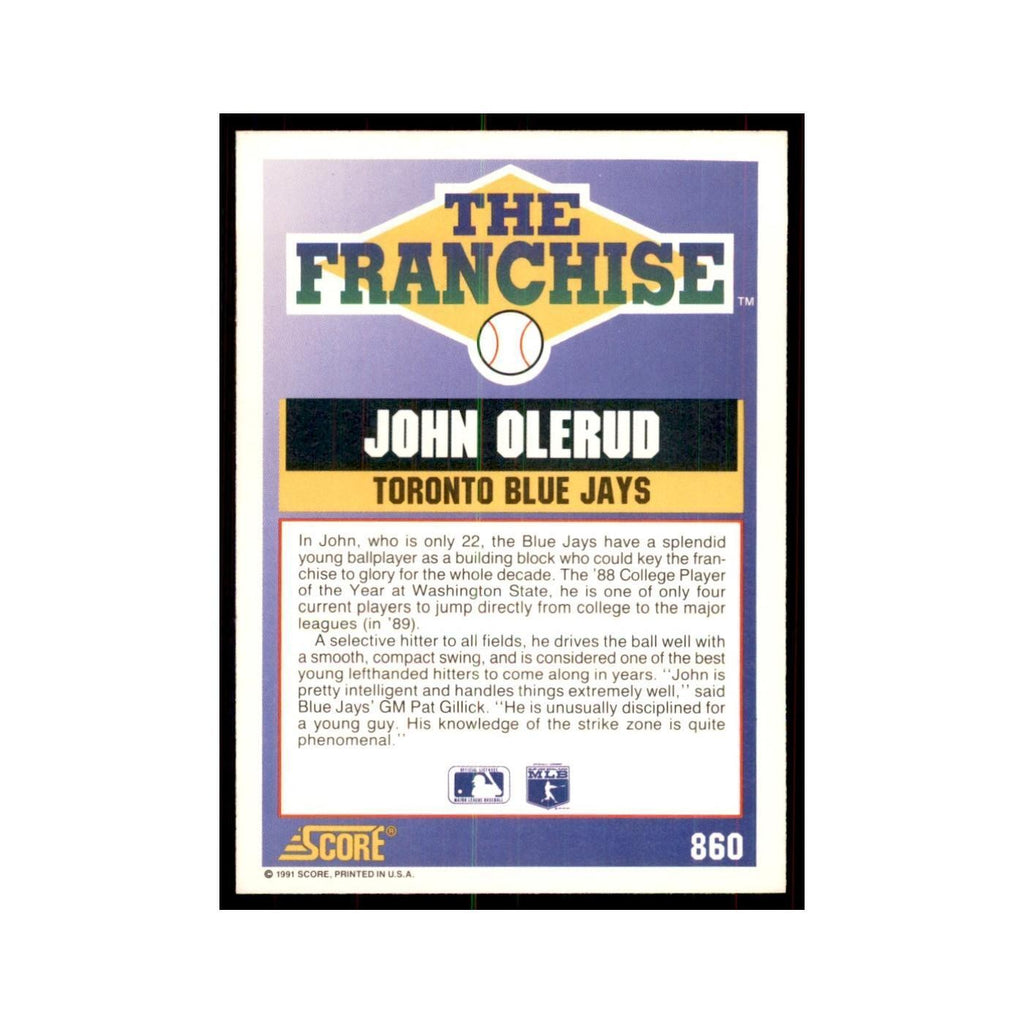 1991 Score John Olerud Baseball Cards #860