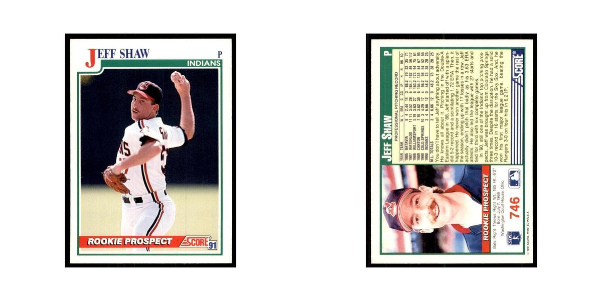 1991 Score Jeff Shaw Baseball Cards #746