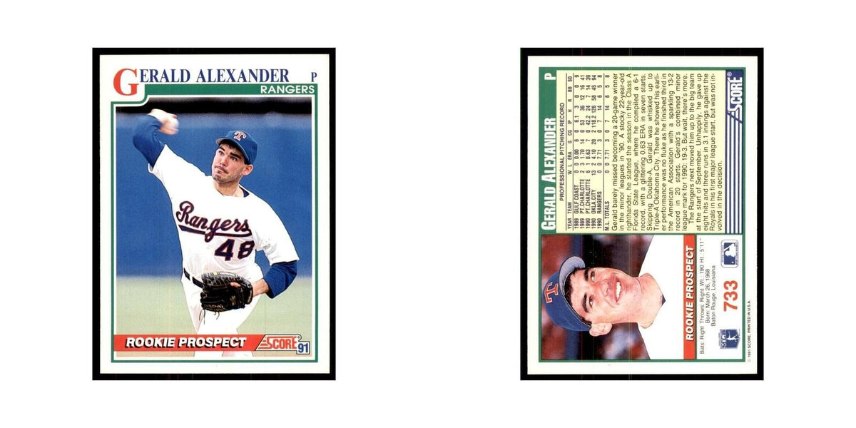 1991 Score Gerald Alexander Baseball Cards #733