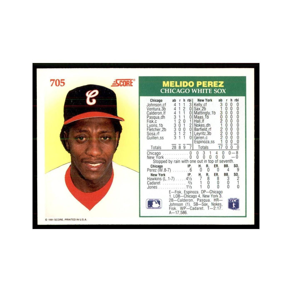 1991 Score Melido Perez Baseball Cards #705