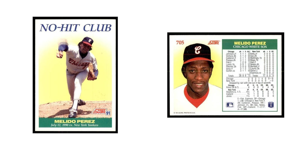 1991 Score Melido Perez Baseball Cards #705