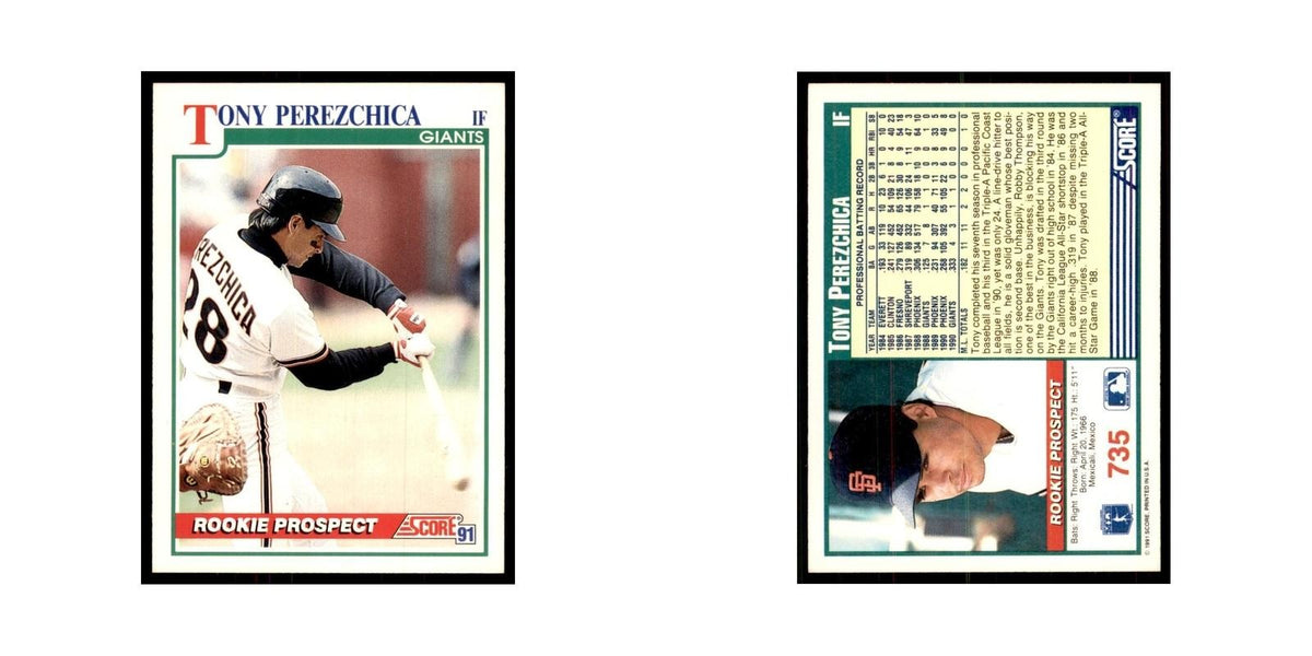 1991 Score Tony Perezchica Baseball Cards #735