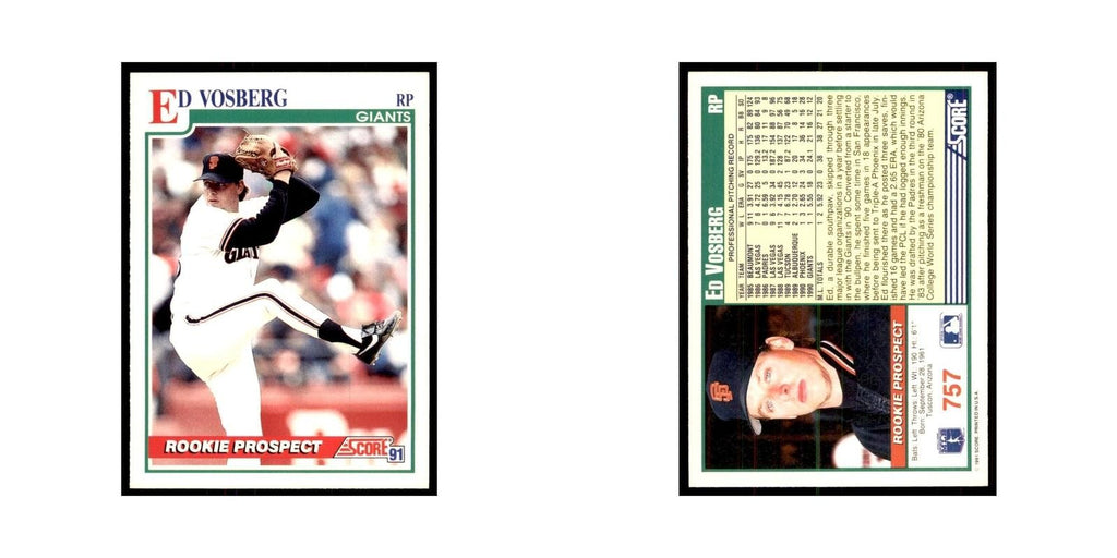 1991 Score Ed Vosberg Baseball Cards #757