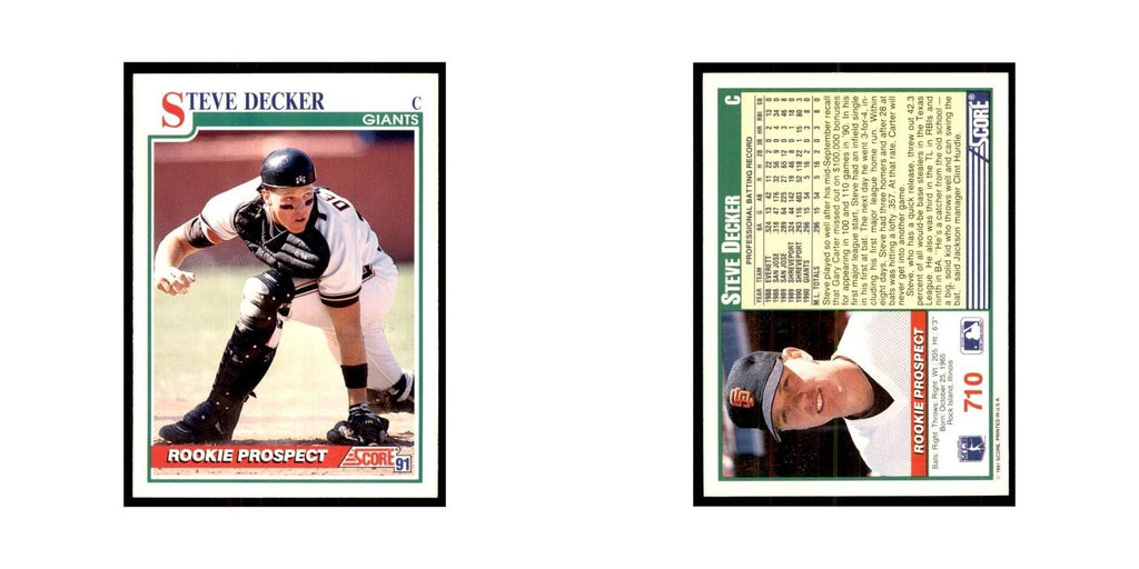 1991 Score Steve Decker Baseball Cards #710