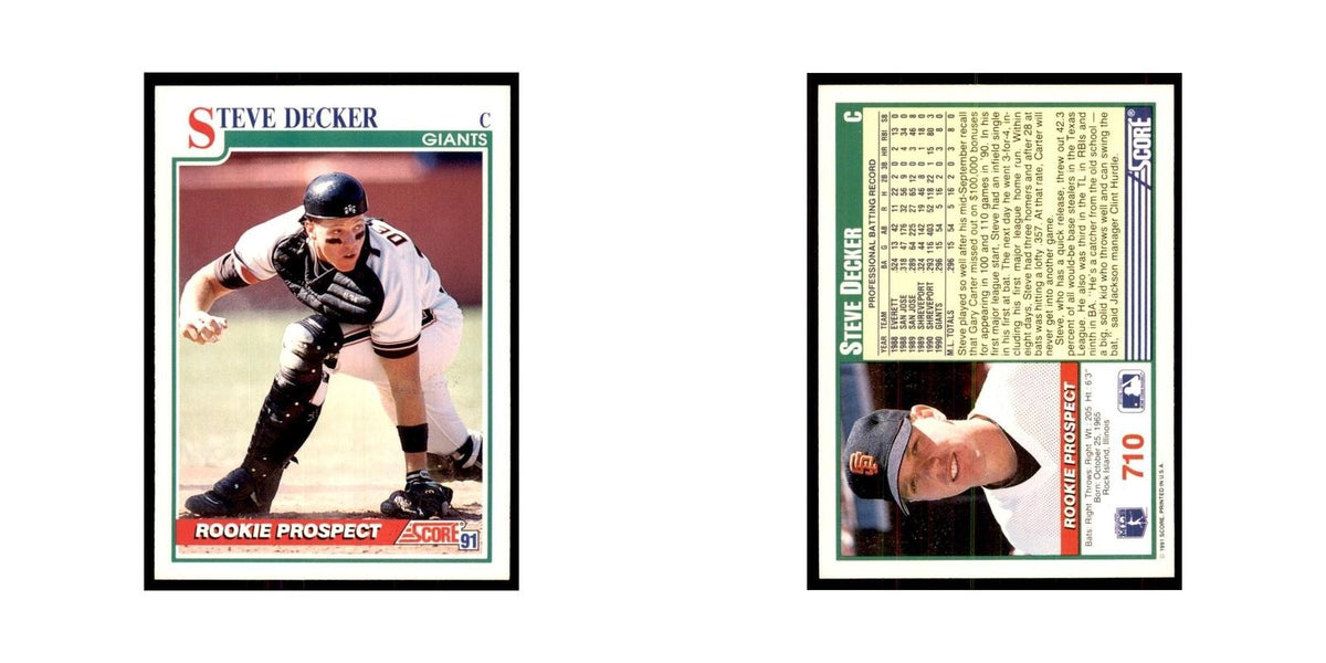 1991 Score Steve Decker Baseball Cards #710