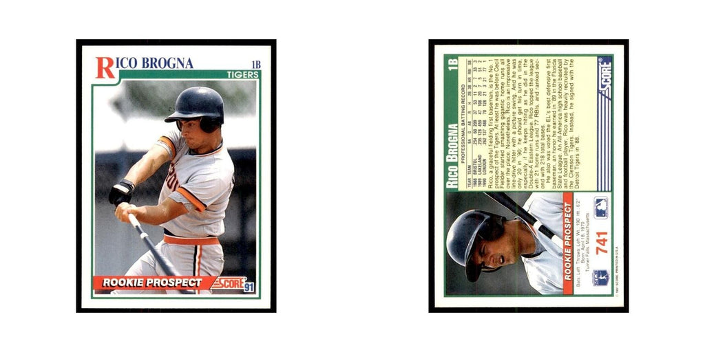1991 Score Rico Brogna Baseball Cards #741