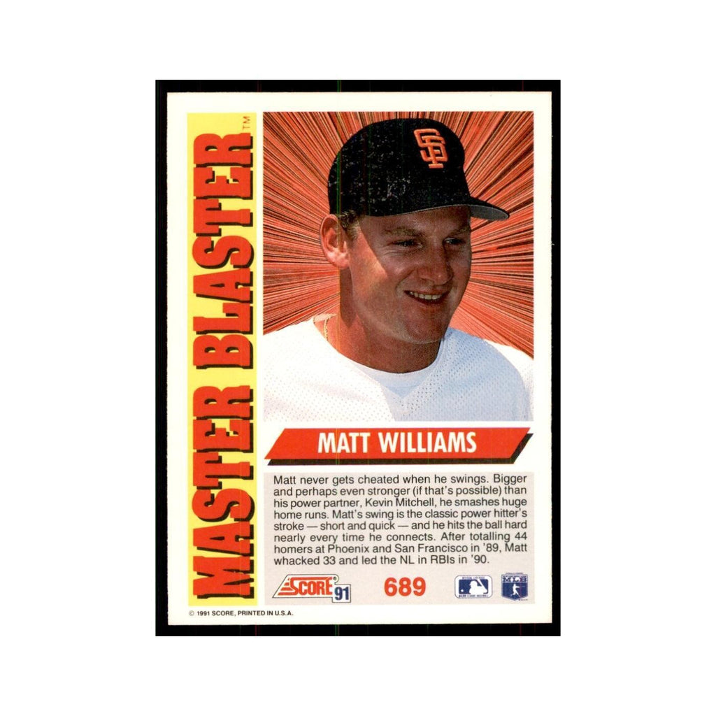 1991 Score Matt Williams Baseball Cards #689