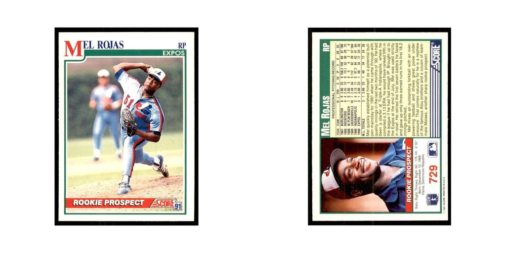 1991 Score Mel Rojas Baseball Cards #729