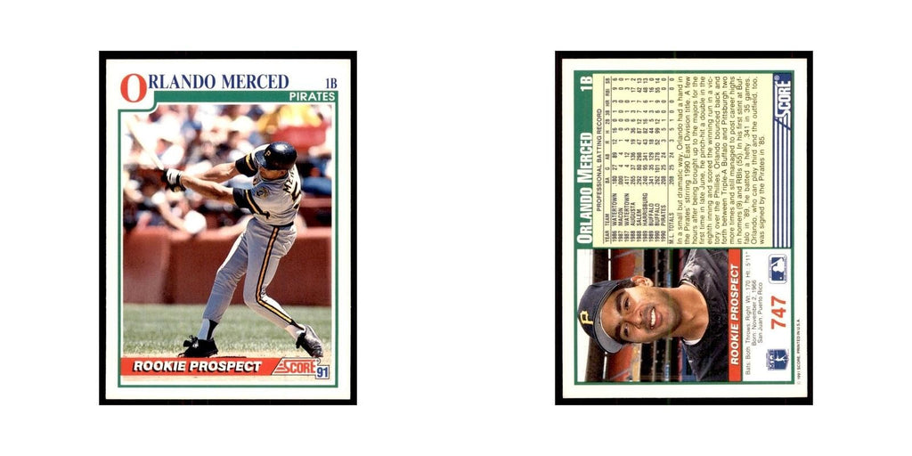 1991 Score Orlando Merced Baseball Cards #747