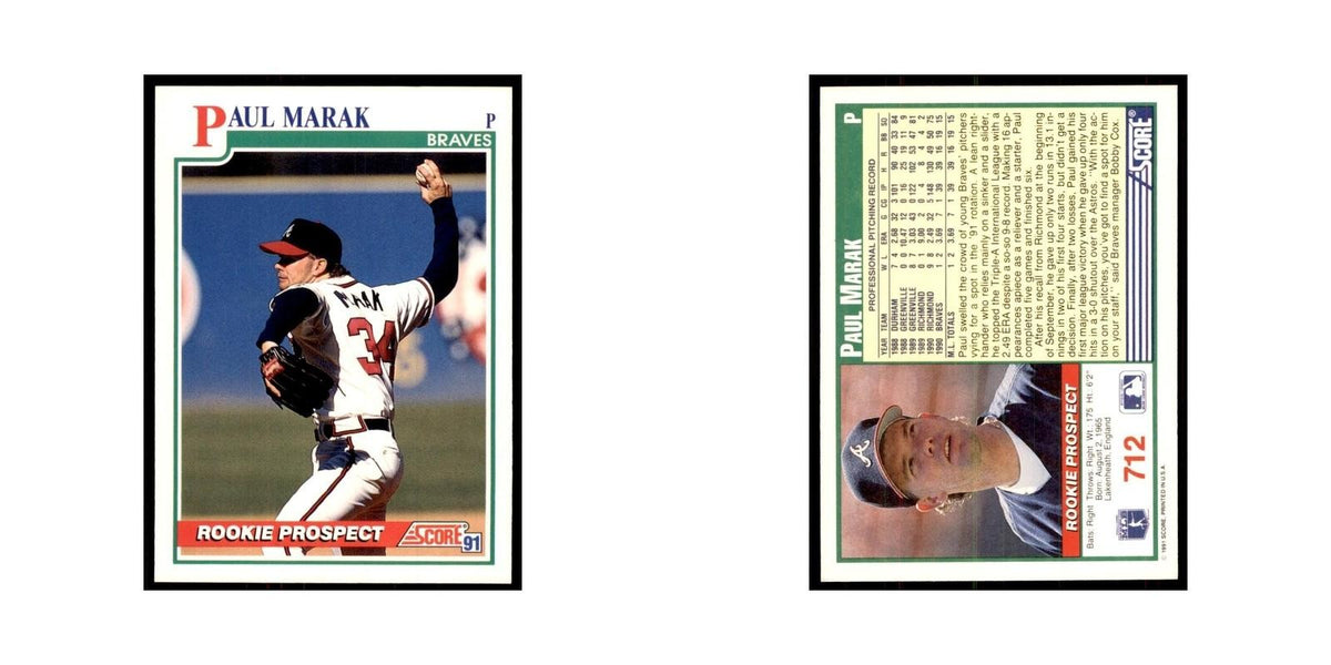 1991 Score Paul Marak Baseball Cards #712