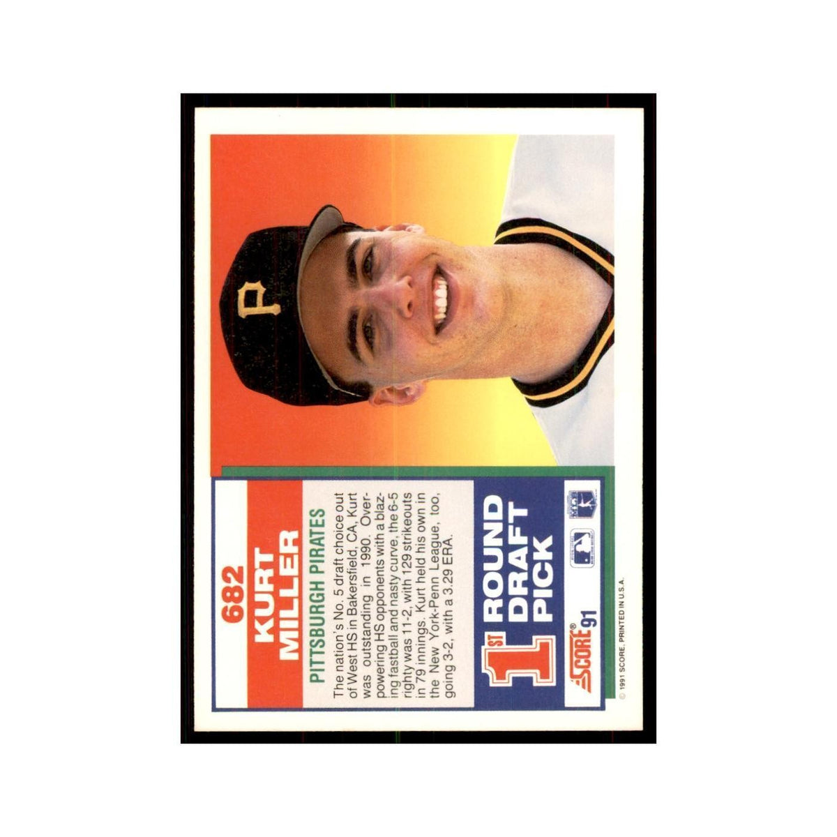 1991 Score Kurt Miller Baseball Cards #682