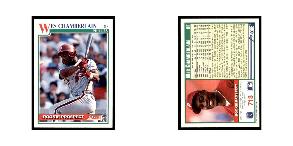 1991 Score Wes Chamberlain Baseball Cards #713