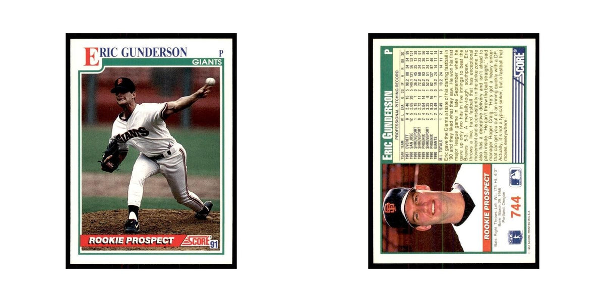 1991 Score Eric Gunderson Baseball Cards #744