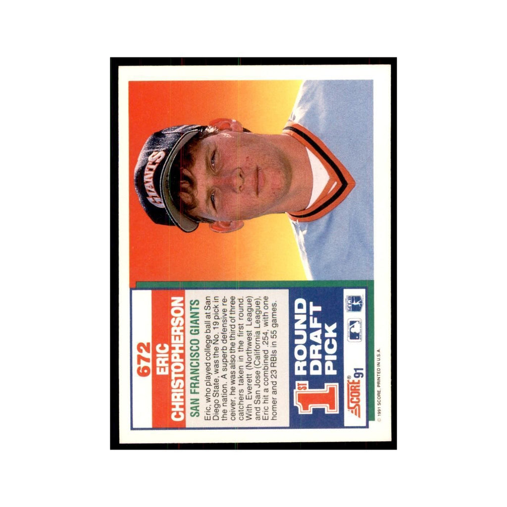 1991 Score Eric Christopherson Baseball Cards #672