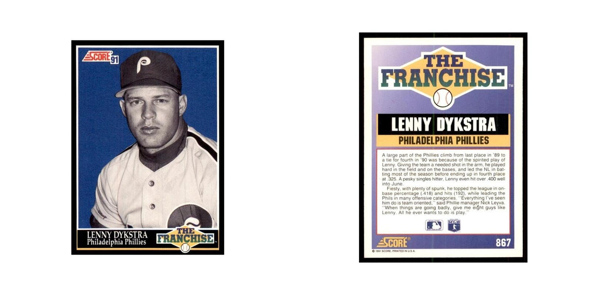 1991 Score Lenny Dykstra Baseball Cards #867