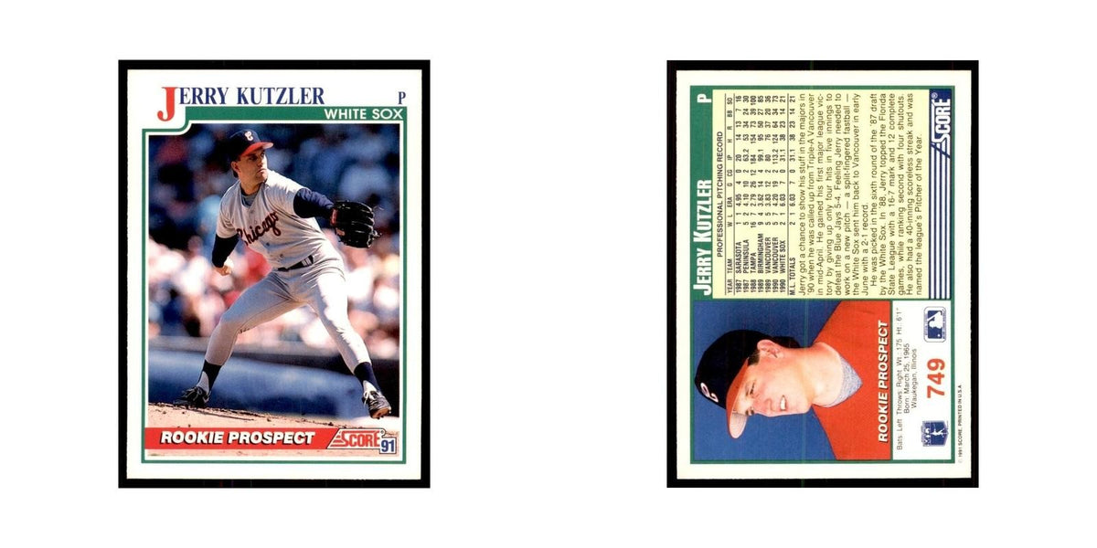 1991 Score Jerry Kutzler Baseball Cards #749
