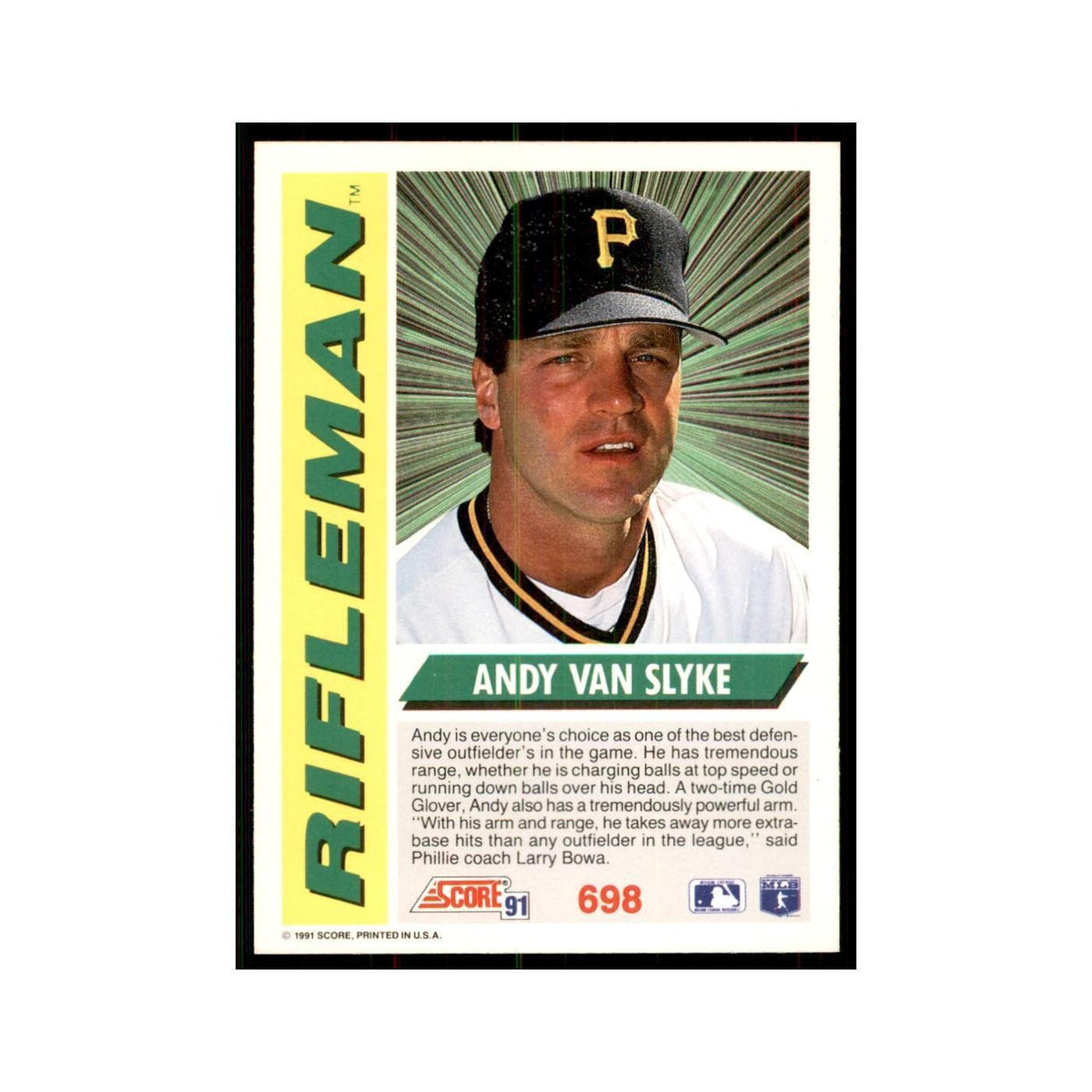 1991 Score Andy Van Slyke Baseball Cards #698