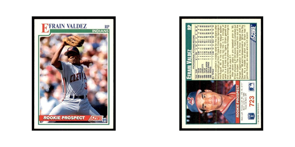 1991 Score Efrain Valdez Baseball Cards #723