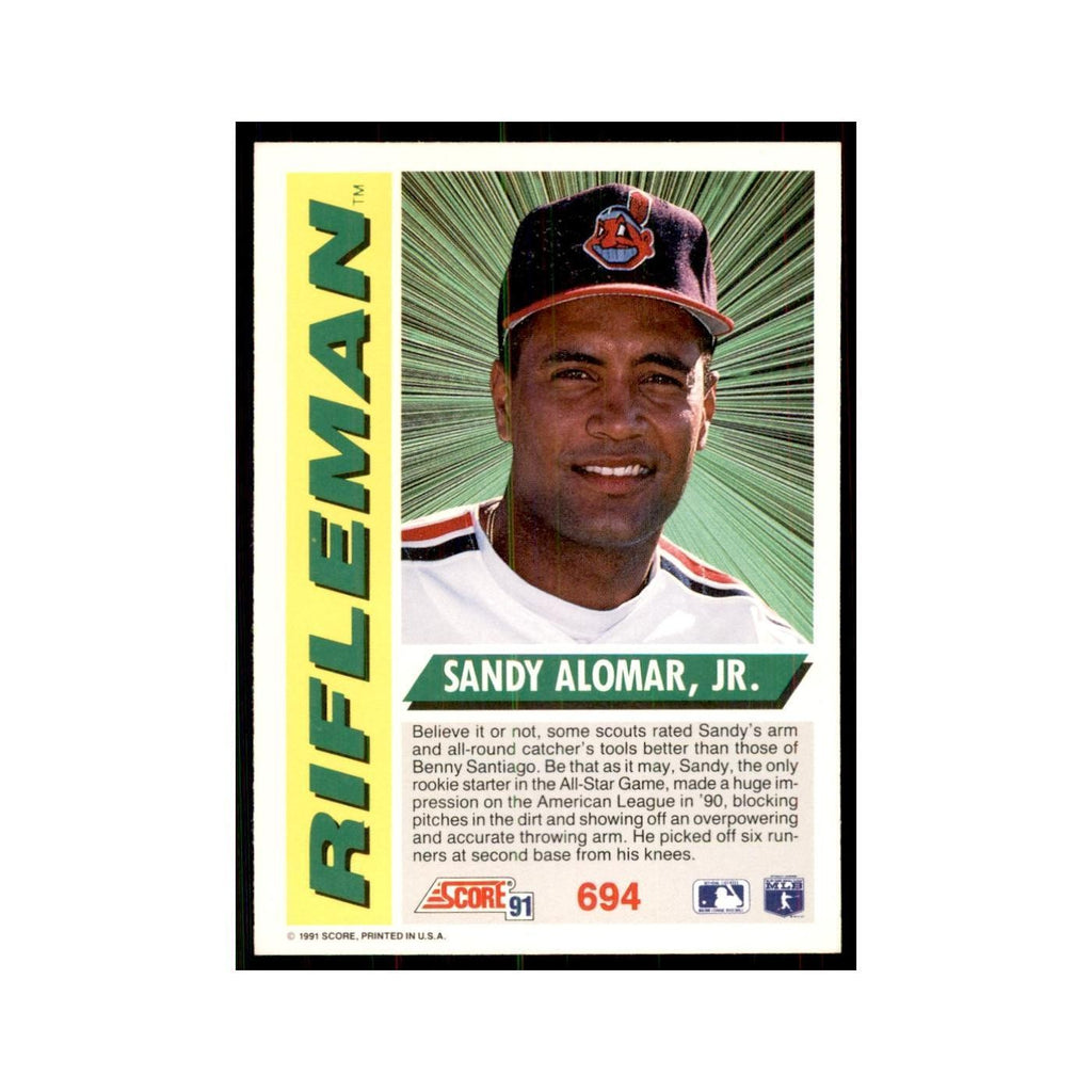 1991 Score Sandy Alomar Jr. Baseball Cards #694