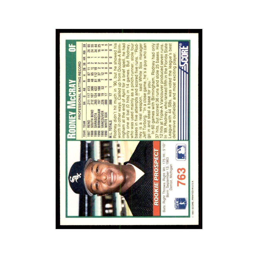 1991 Score Rodney McCray Baseball Cards #763