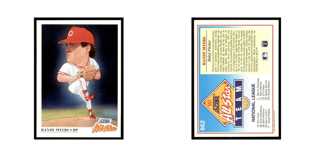 1991 Score Randy Myers Baseball Cards #662