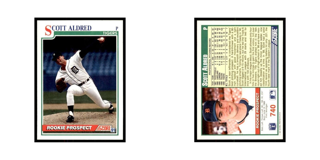 1991 Score Scott Aldred Baseball Cards #740