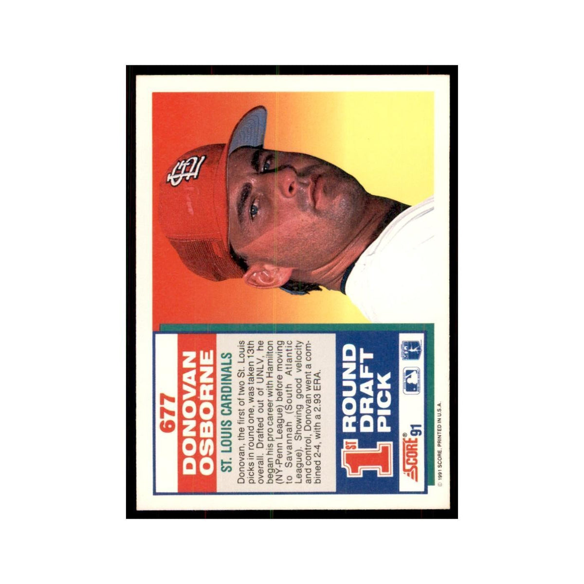1991 Score Donovan Osborne Baseball Cards #677