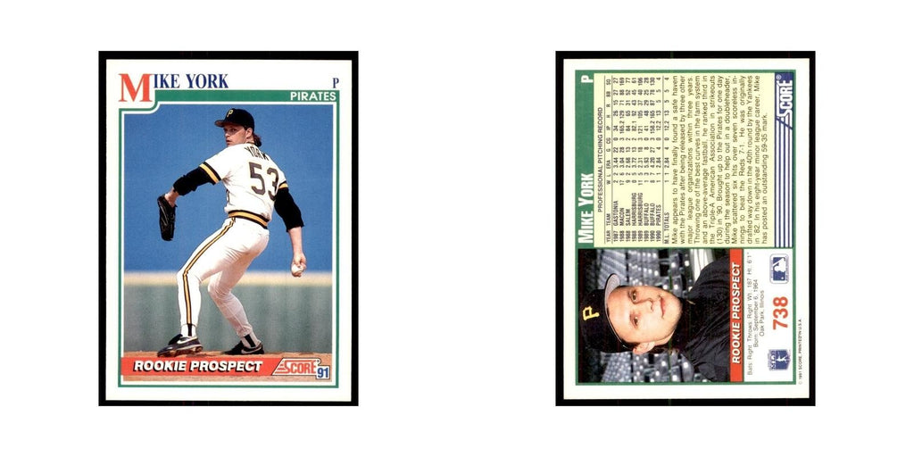 1991 Score Mike York Baseball Cards #738