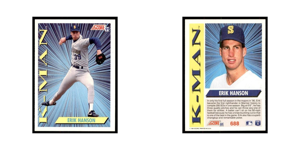 1991 Score Erik Hanson Baseball Cards #688