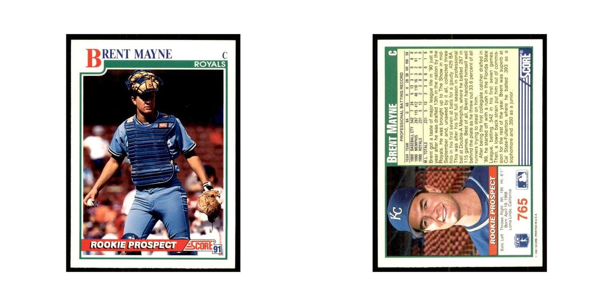 1991 Score Brent Mayne Baseball Cards #765
