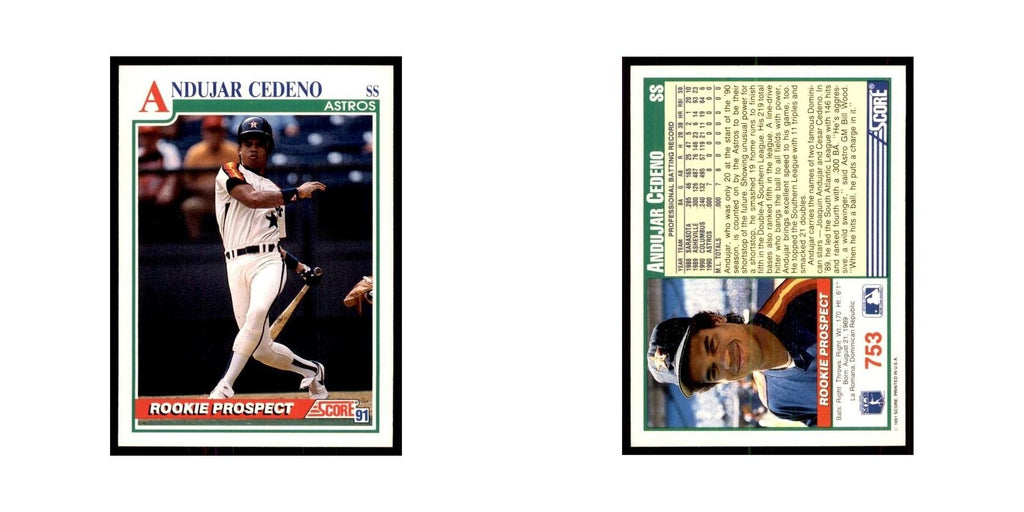 1991 Score Andujar Cedeno Baseball Cards #753