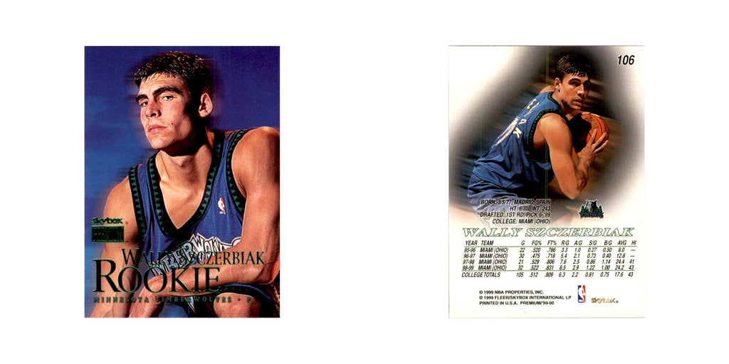1999 SkyBox Premium Wally Szczerbiak RC Basketball Cards #106