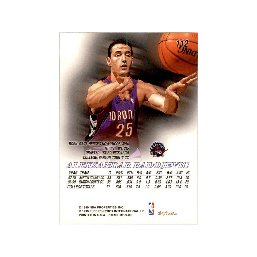 1999 SkyBox Premium Aleksandar Radojevic RC Basketball Cards #112