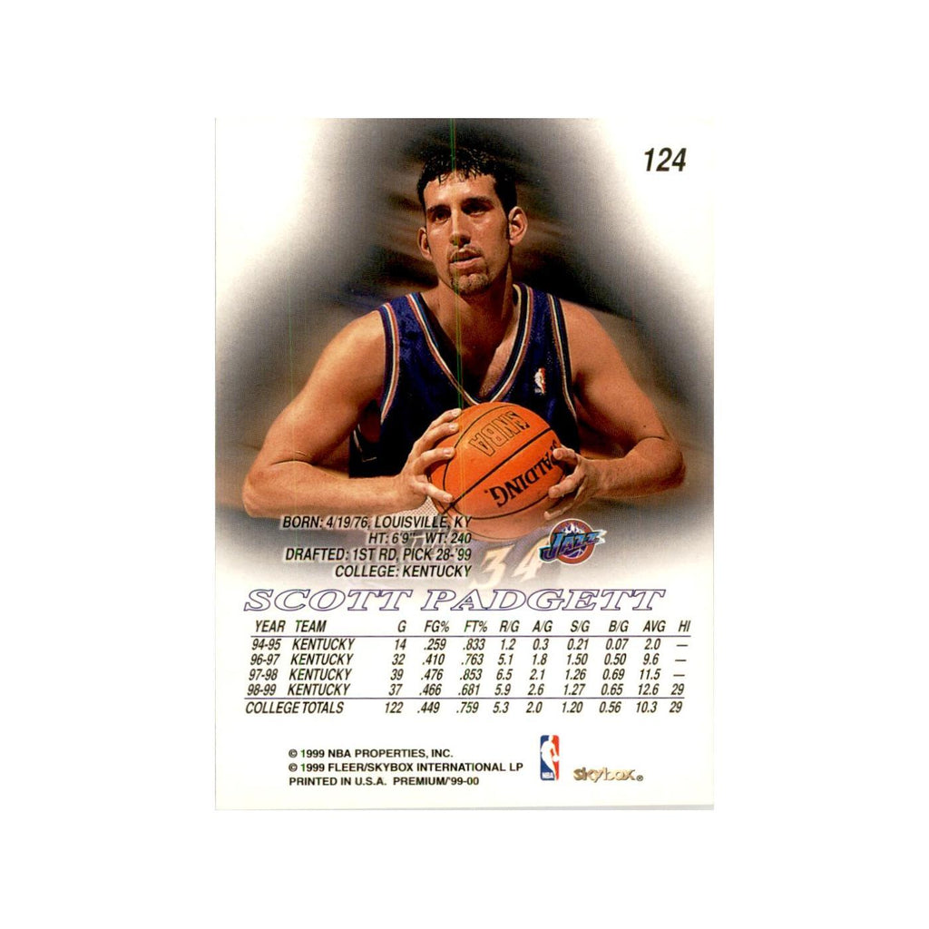 1999 SkyBox Premium Scott Padgett RC Basketball Cards #124