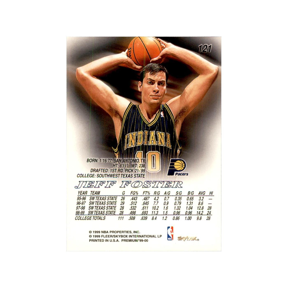 1999 SkyBox Premium Jeff Foster RC Basketball Cards #121