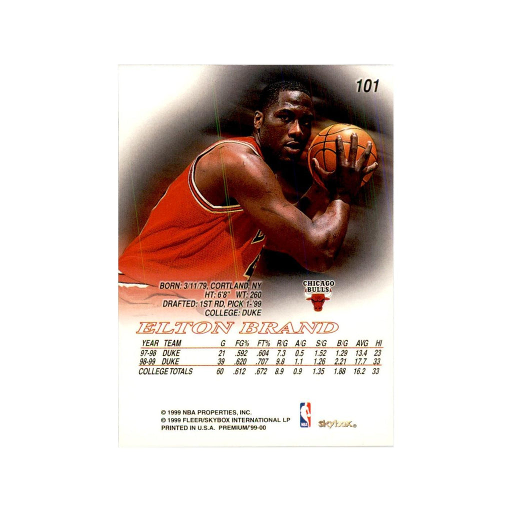 1999 SkyBox Premium Elton Brand RC Basketball Cards #101