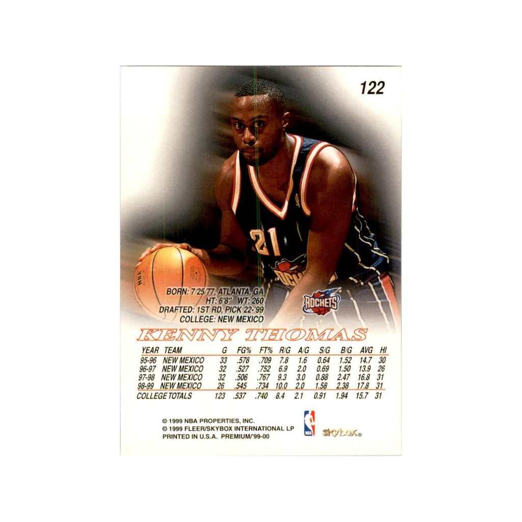 1999 SkyBox Premium Kenny Thomas RC Basketball Cards #122