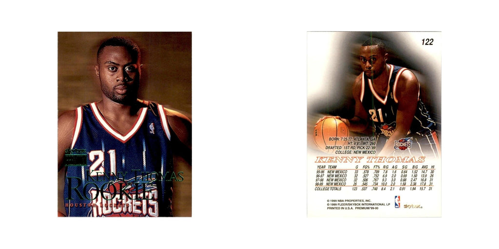 1999 SkyBox Premium Kenny Thomas RC Basketball Cards #122