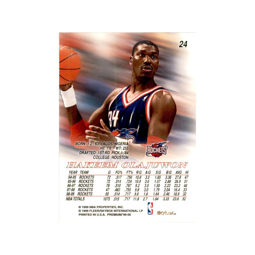 1999 SkyBox Premium Hakeem Olajuwon Basketball Cards #24