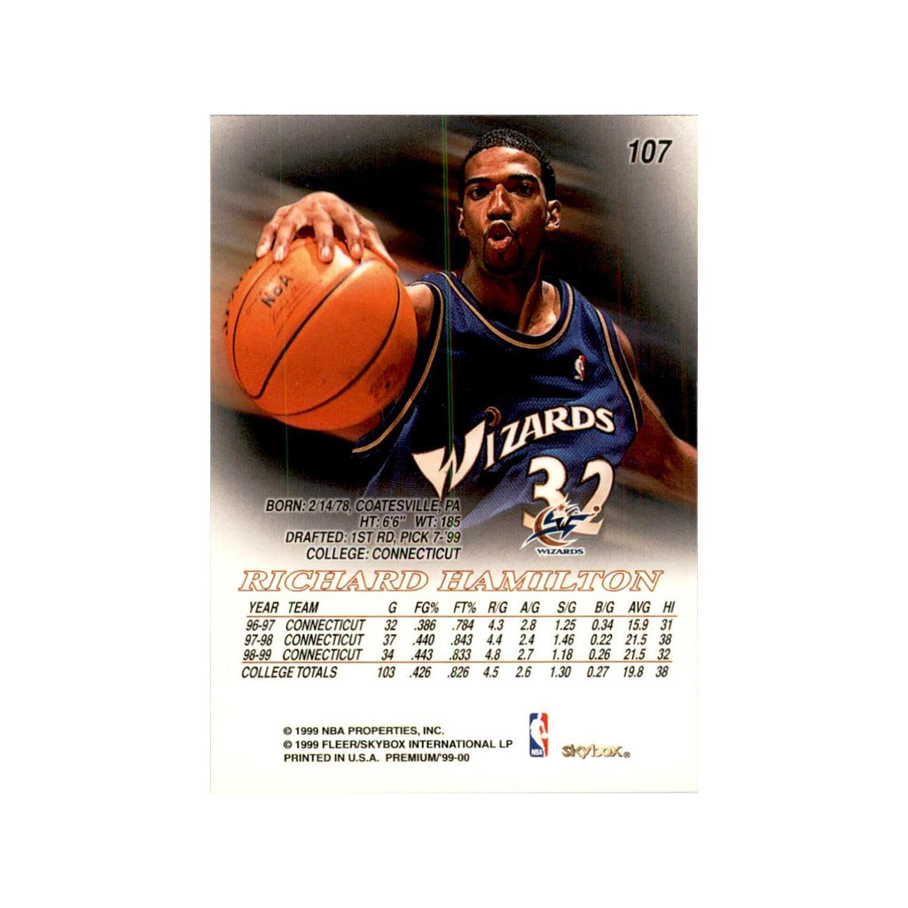 1999 SkyBox Premium Richard Hamilton RC Basketball Cards #107