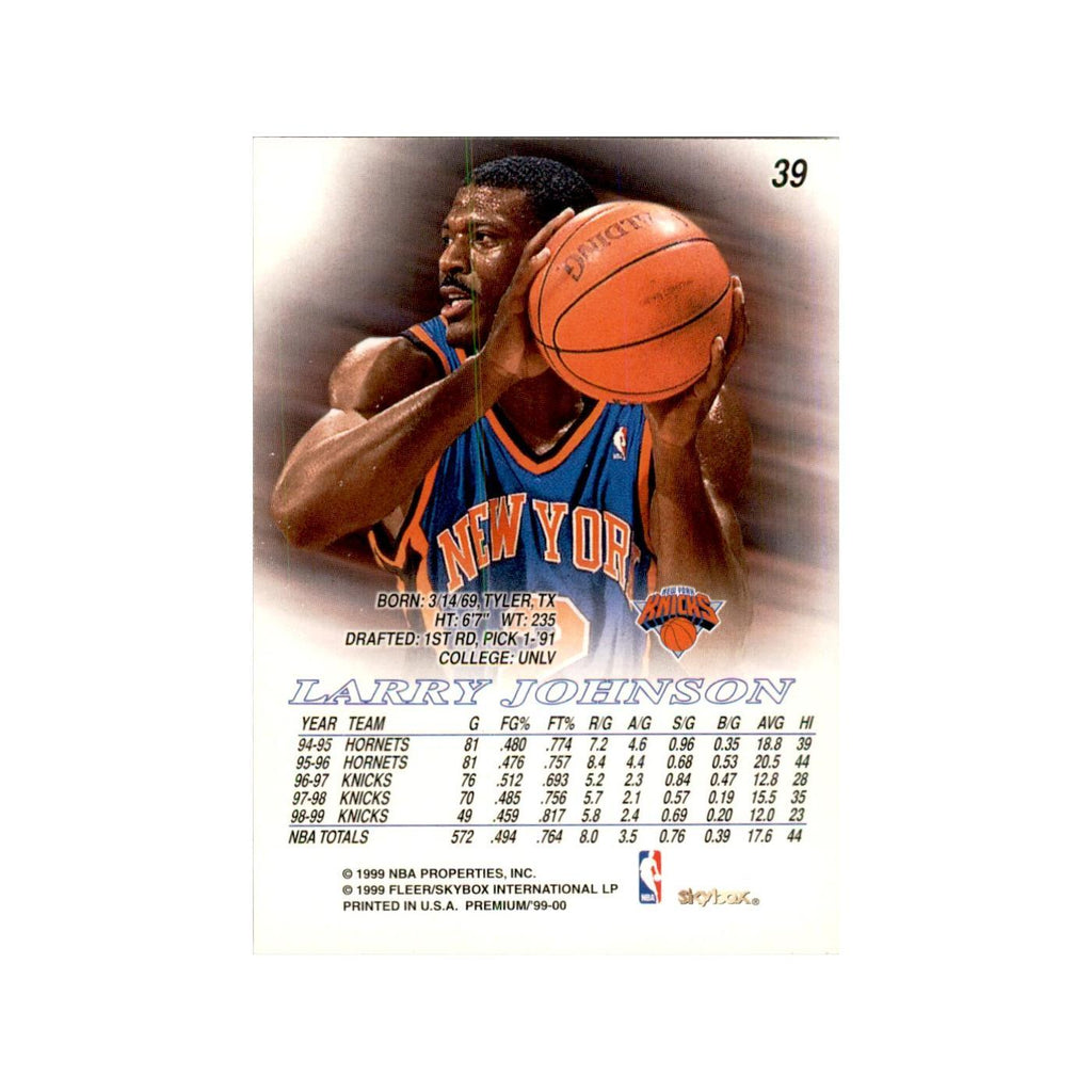 1999 SkyBox Premium Larry Johnson Basketball Cards #39