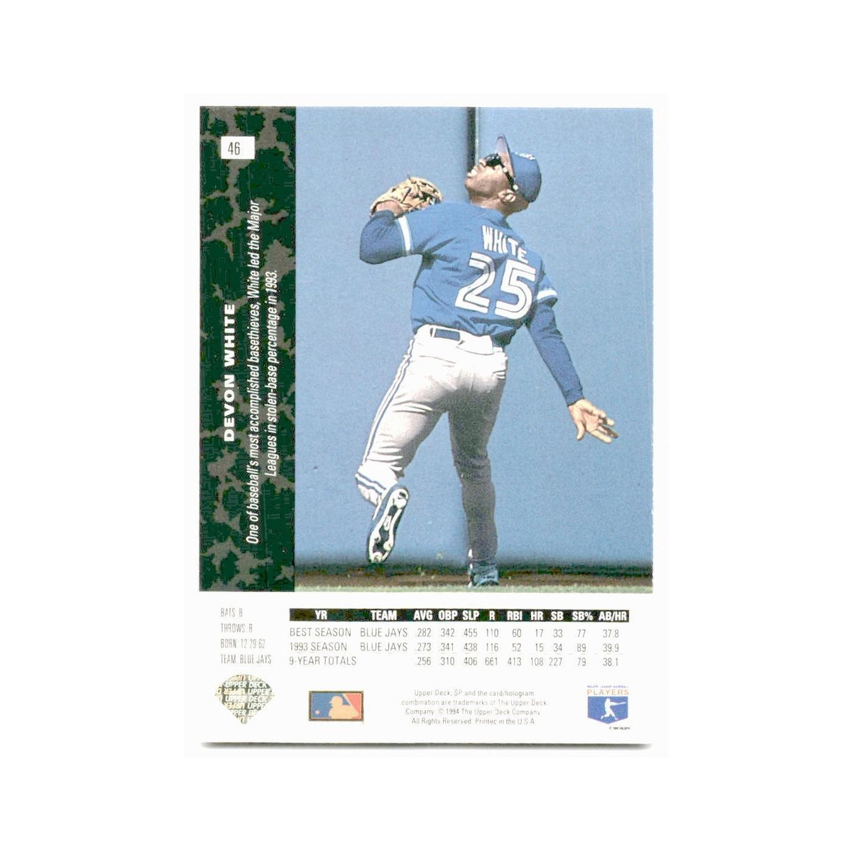 Devon White 1994 SP #46 Toronto Blue Jays Baseball Card NM