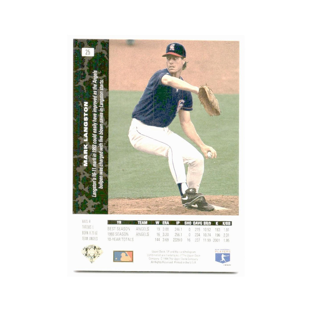 Mark Langston 1994 SP #25 California Angels Baseball Card NM