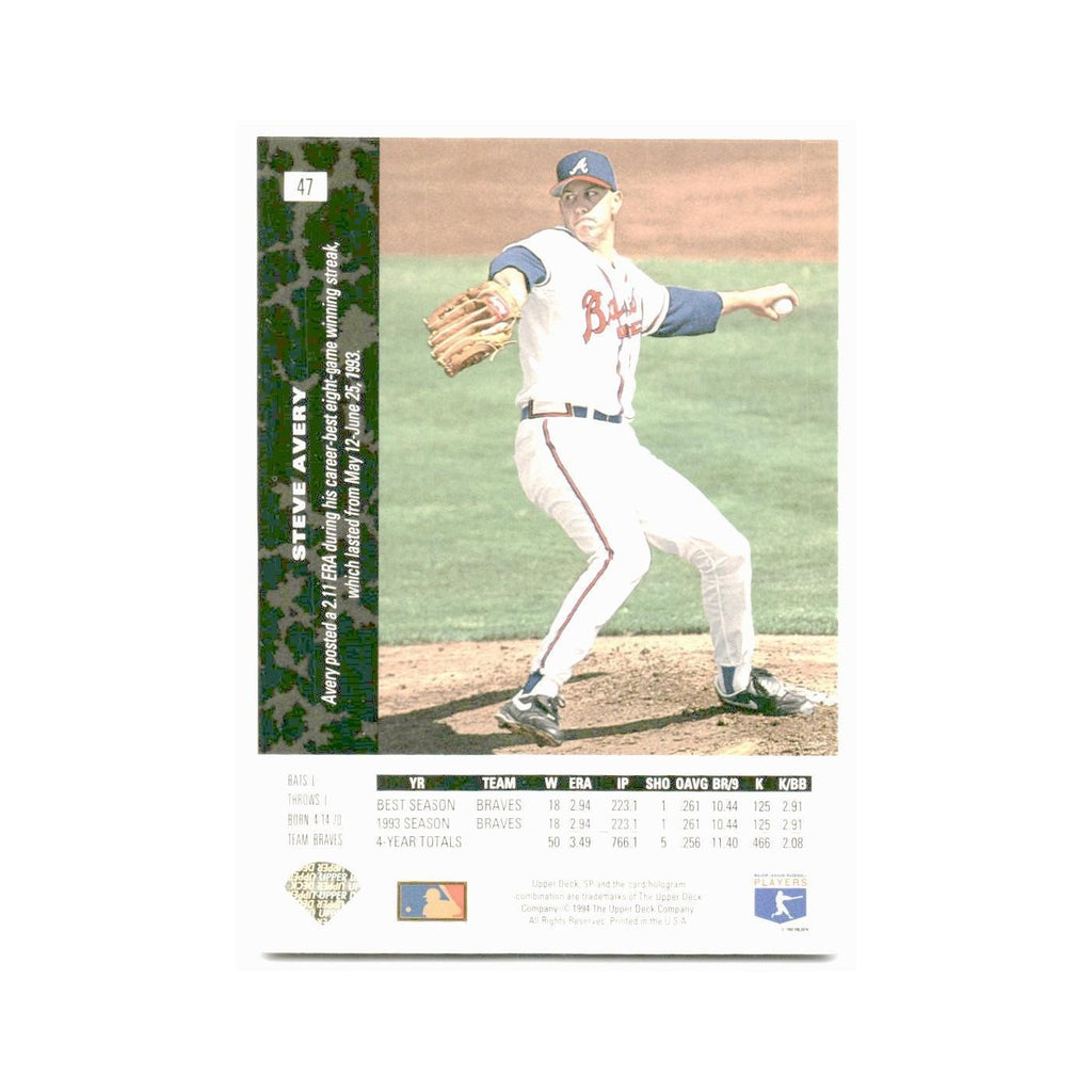 Steve Avery 1994 SP #47 Atlanta Braves Baseball Card NM