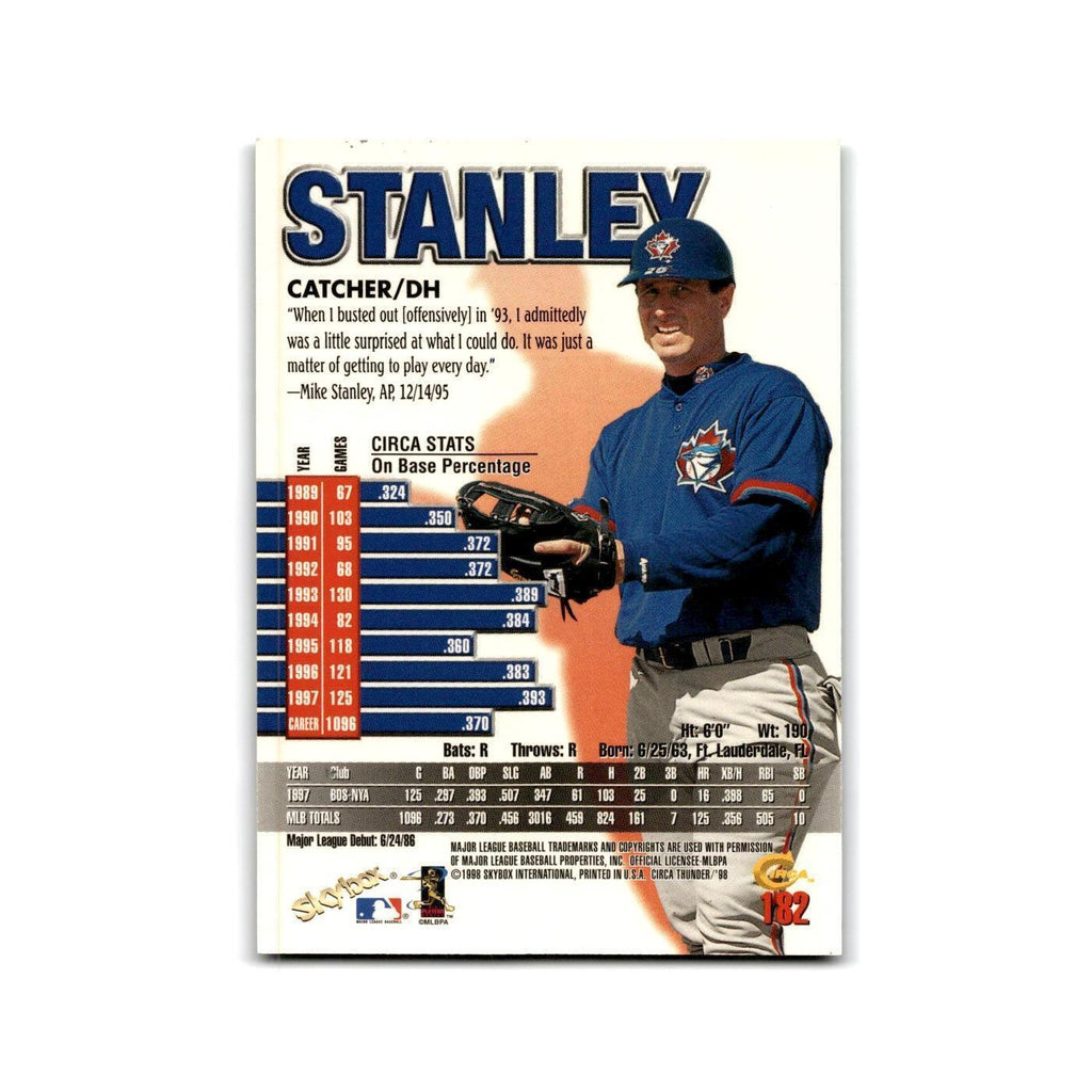 1998 SkyBox Thunder Mike Stanley Blue Jays #182