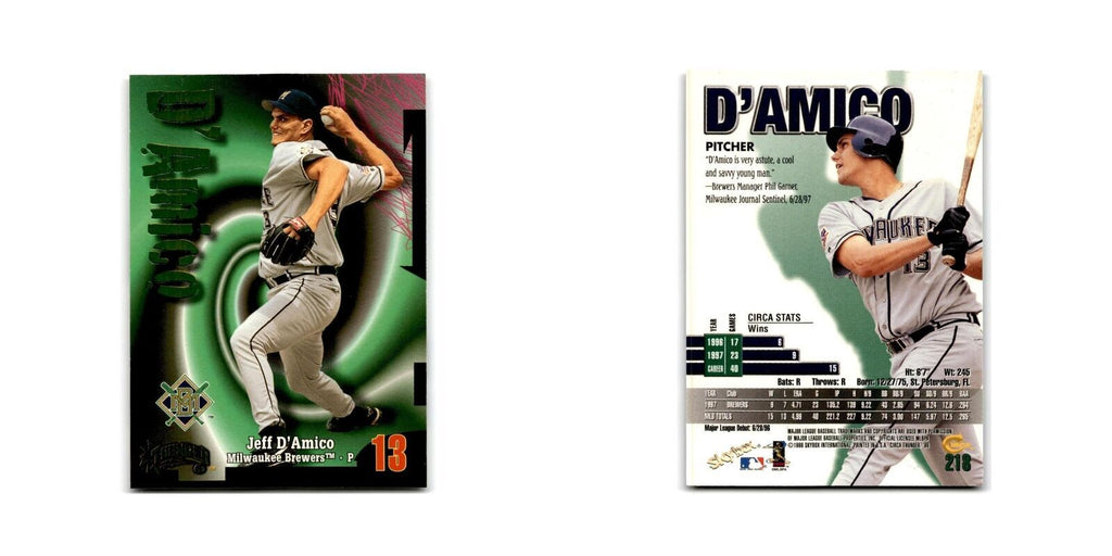 1998 SkyBox Thunder Jeff D'Amico Brewers #218